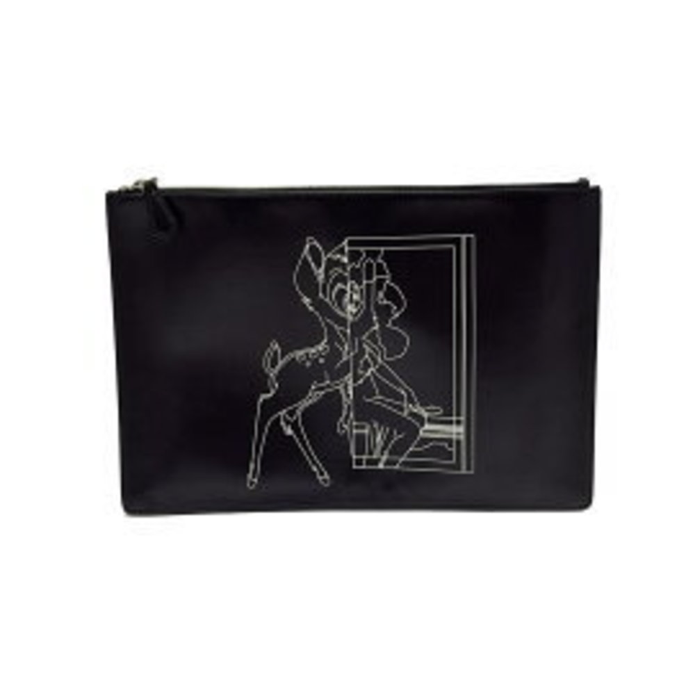Givenchy white clutch Bambi Disney leather black bag